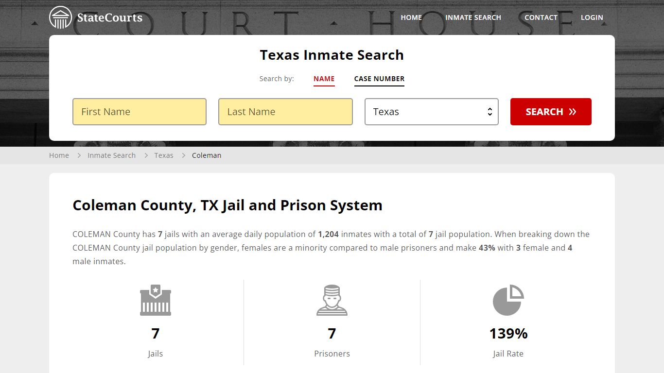 Coleman County, TX Inmate Search - StateCourts